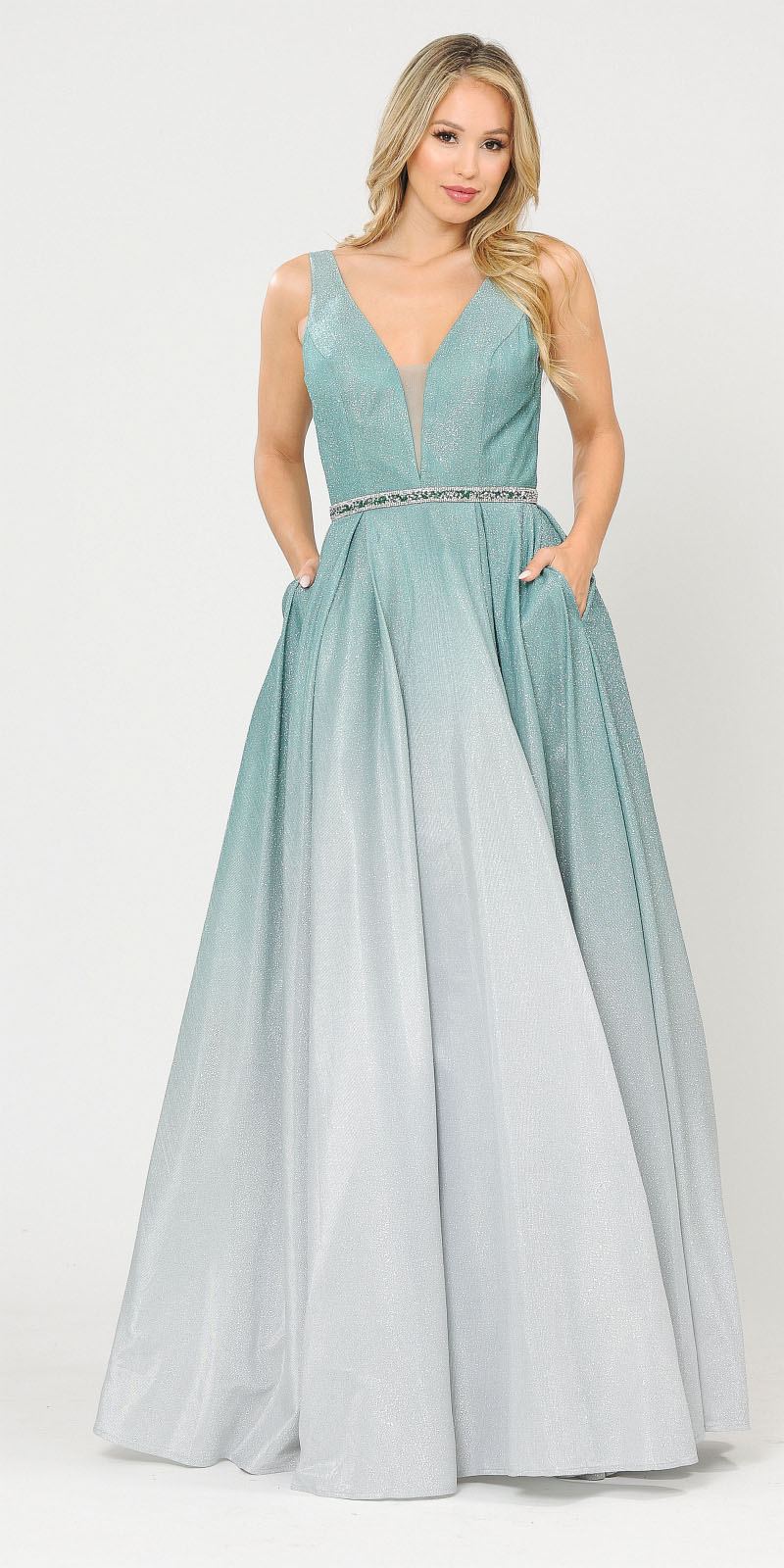 Green Ombre Prom Dress