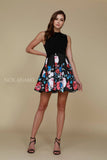 Nox Anabel Q606 Super Cute Black Floral Print Design Homecoming Dress