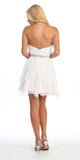 Homecoming Short White A Line Dress Sweetheart Rhinestone Empire